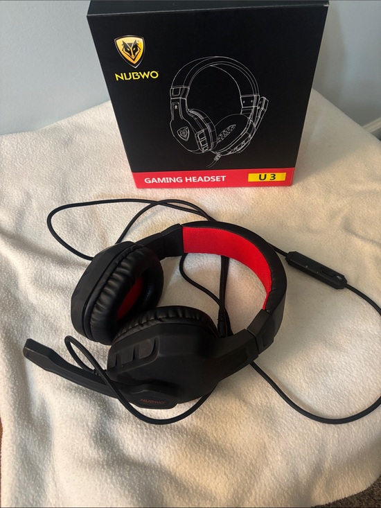 nubwo Other - U3 Black & Red Wired Gaming Headset with Microphone